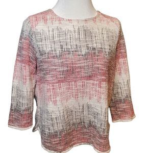 Anthropologie W5 3/4 Sleeve Pull Over Rounded Frayed Hem Size Medium